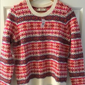 LOFT Crewneck Pattern Colorful Sweater NWT